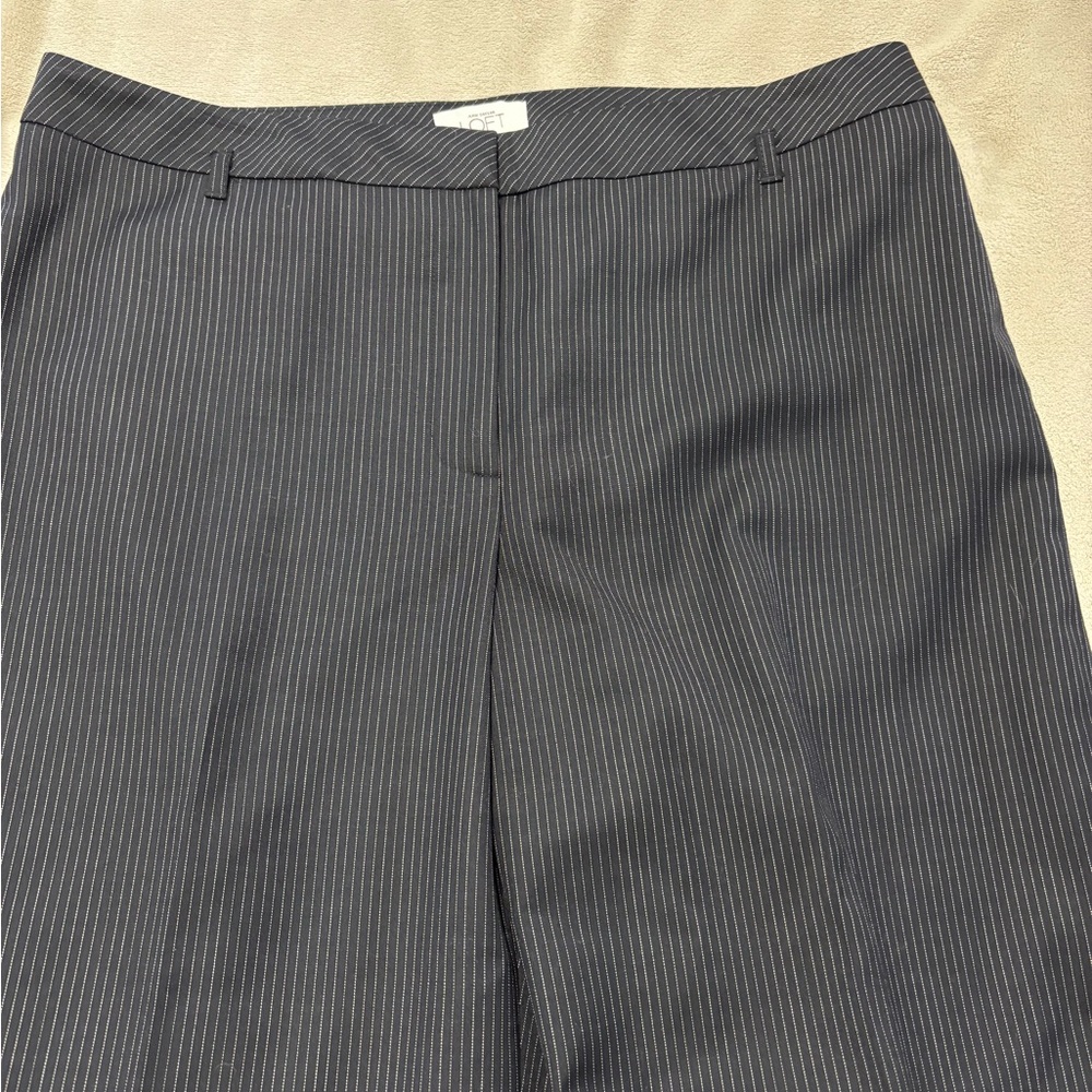 LOFT Julie Charcoal Pinstripe Wool Blend Trousers - Picture 2 of 10